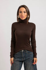 Maglia cioccolato in lana FEDERICA BI