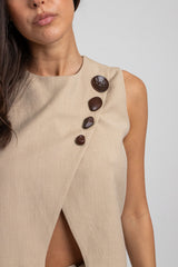 Tailleur beige bottoni FEDERICA BI