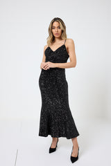 Abito nero in paillettes FEDERICA BI