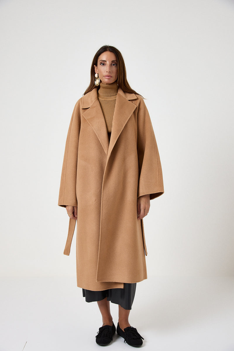 Cappotto camel cachemire e lana FEDERICA BI