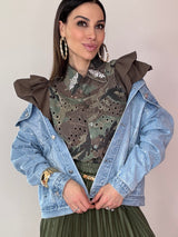 Giacca in denim e cristalli FEDERICA BI