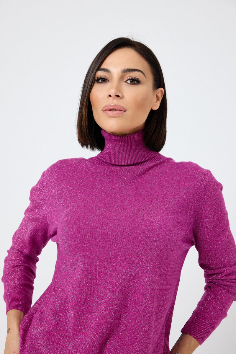 Maglia magenta lurex FEDERICA BI