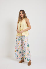 Pantalone in cotone rosa pastello FEDERICA BI