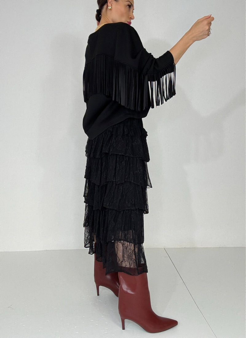 Gonna in pizzo nero FEDERICA BI