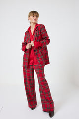 Blazer tartan rosso FEDERICA BI