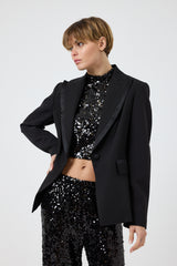 Pantalone nero in paillettes FEDERICA BI