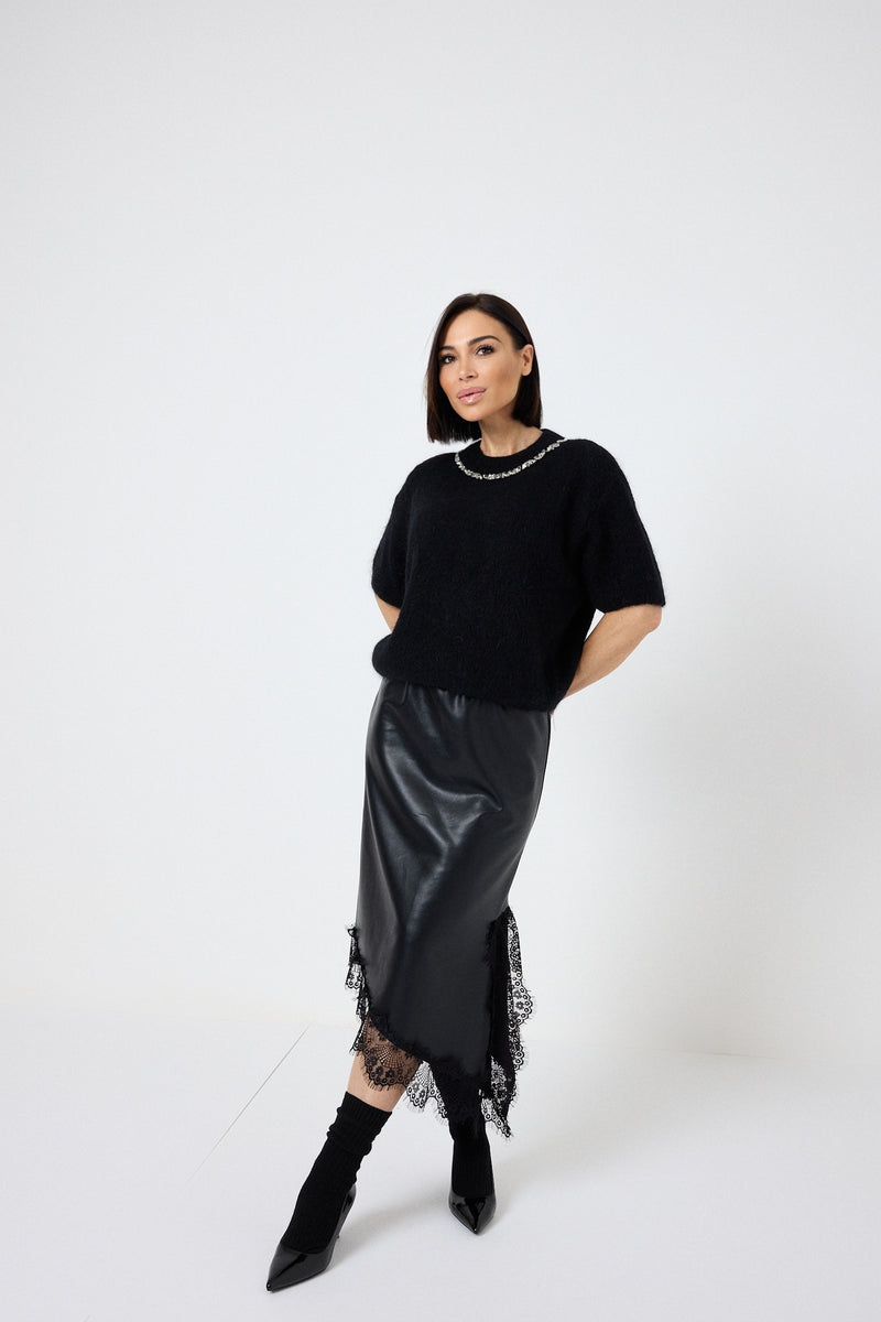 Gonna in similpelle nera FEDERICA BI