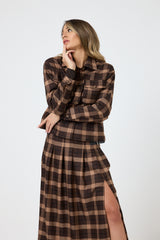 Giacca tartan marrone FEDERICA BI