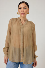 Camicia biscotto perline FEDERICA BI