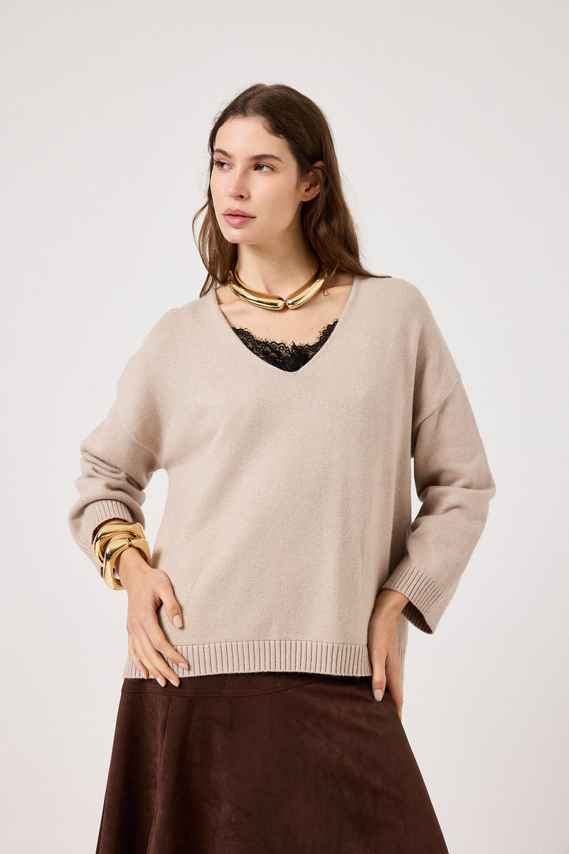 Maglia scollo V FEDERICA BI ( vari colori )