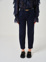 Pantalone in velluto blu navy FEDERICA BI