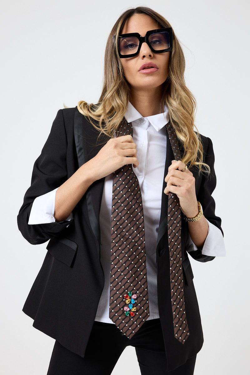 Cravatta in seta moro FEDERICA BI