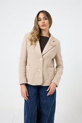 Blazer in ciniglia con spilla FEDERICA BI
