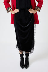 Gonna in velluto e pizzo FEDERICA BI ( più colori )