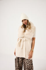Gilet burro in ciniglia ed ecopelliccia FEDERICA BI