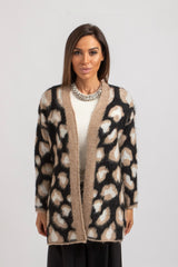 Cardigan animalier beige FEDERICA BI
