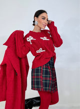 Gonna tartan rosso blu FEDERICA BI