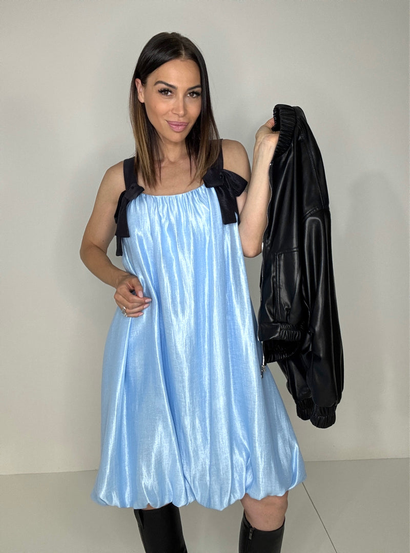 Abito in tafta’ azzurro FEDERICA BI