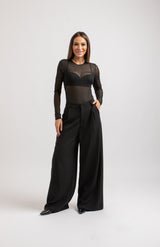 Pantalone nero in cadi FEDERICA BI