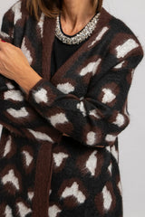 Cardigan animalier marrone FEDERICA BI