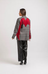 Blazer principe di Galles frange rosse FEDERICA BI