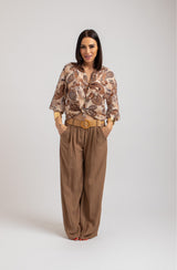 Pantalone in viscosa biscotto FEDERICA BI