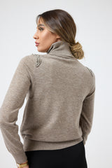 Maglia collo altro cristalli FEDERICA BI ( più colori )