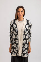 Cardigan animalier avorio FEDERICA BI
