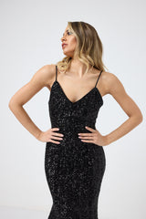 Abito nero in paillettes FEDERICA BI