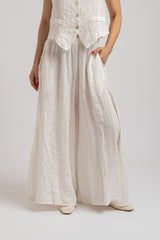 Pantalone in lino bianco FEDERICA BI
