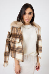 Giacca tartan beige FEDERICA BI