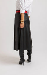 Gonna midi in ecopelle nera FEDERICA BI