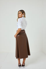 Gonna in similpelle marrone FEDERICA BI