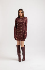 Abito FEDERICA BI in pizzo bordeaux