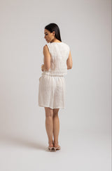 Gilet in lino bianco FEDERICA BI