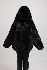 Ecopelliccia nera FEDERICA BI