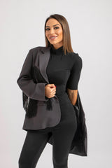 Blazer grigio frange FEDERICA BI