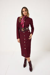 Abito midi bottoni oro FEDERICA BI ( vari colori )