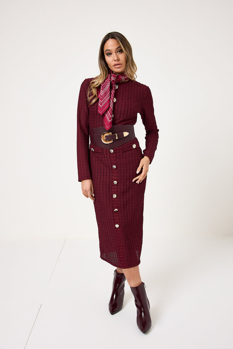 Abito midi bottoni oro FEDERICA BI ( vari colori )