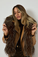Gilet in ecopelliccia moro FEDERICA BI