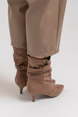 Tronchetto in suede beige FEDERICA BI