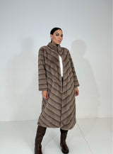 Ecovisone lungo taupe FEDERICA BI