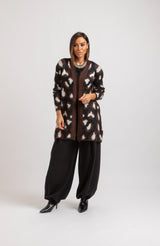 Cardigan animalier marrone FEDERICA BI