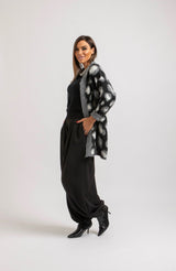 Cardigan animalier grigio FEDERICA BI