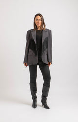 Blazer grigio frange FEDERICA BI
