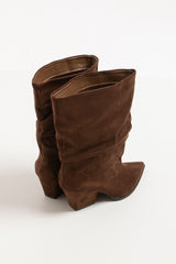 Stivaletto suede cioccolato FEDERICA BI
