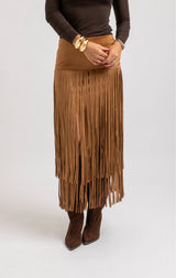 Gonna in suede frange FEDERICA BI