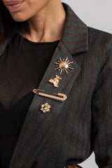 Blazer gessato spille FEDERICA BI