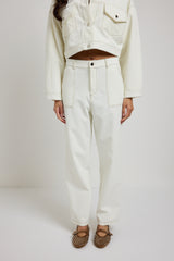 Pantalone denim bianco FEDERICA BI