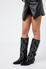 Stivale nero borchiette FEDERICA BI